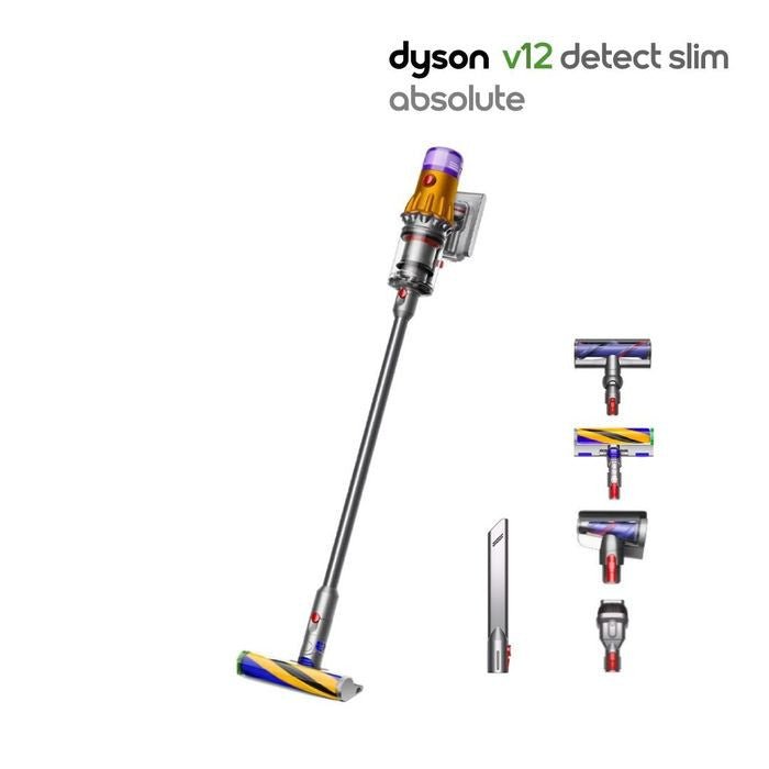 Dyson V12 DETECT SLIM ABS Cordless Vacuum Cleaner Yellow/Nickel | TBM Online