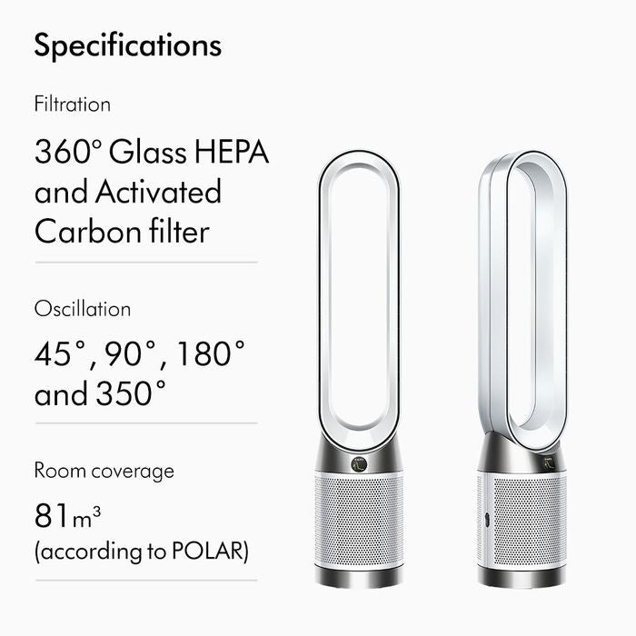 Dyson TP11 WH Air Purifier Tower Fan Cool PC1 (White) | TBM Online