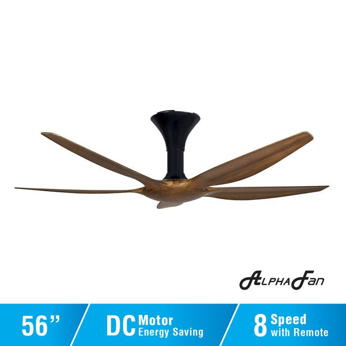 Alpha AX70 5B/56 WALNUT Ceiling Fan 56" 5 Blades With Remote Walnut