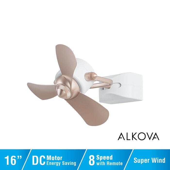 Alkova KONA W-3B/16 ROSE GOLD/MW 16" Ceiling Fan 3 Blades Rose Gold Matt White