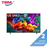 LG 65QNED86BSA 65" QNED evo AI Mini LED QNED86 4K Smart TV 2026