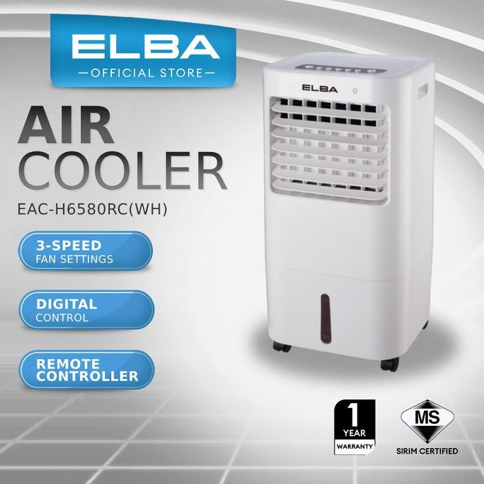 Elba EAC - H6580RC(WH) Air Cooler Digital Control Panel With Remote 14.0L | TBM Online