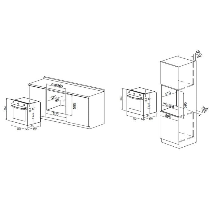 Elba EBO - N6770(BK) Divo Built - In Oven 67L | TBM Online