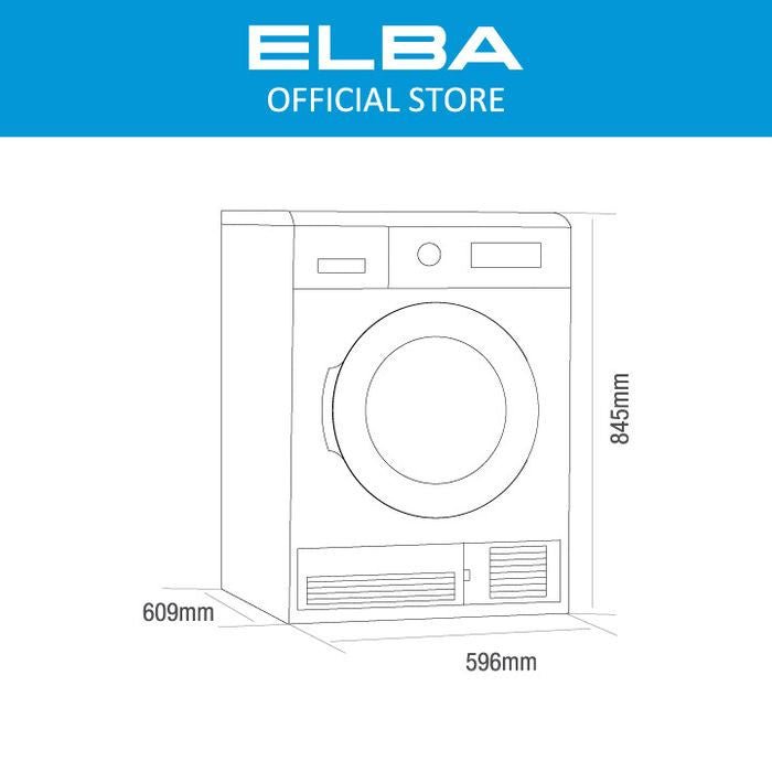 Elba ED - H9151C(WH) Tumble Condenser Dryer With 15 Programs 9.0 kg | TBM Online