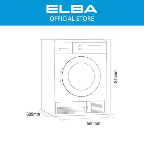 Elba ED - H9151C(WH) Tumble Condenser Dryer With 15 Programs 9.0 kg | TBM Online