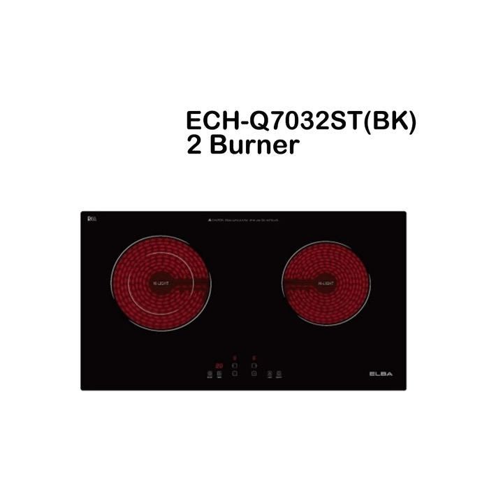 Elba ECH - Q7032ST(BK) Built - In Ceramic Hob 71cm With Dual Cooking Zones | TBM Online