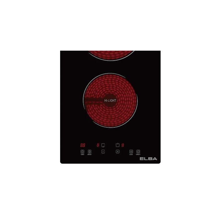 Elba EDCH - Q3022ST(BK) Built - In Domino Ceramic Hob Dual Cooking Zones 2000W + 1200W | TBM Online