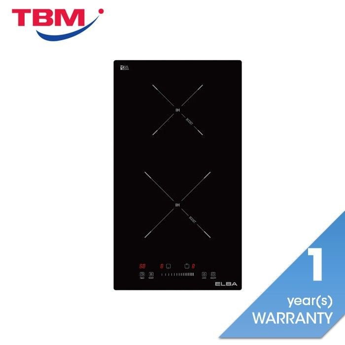 Elba EDIC - Q3092ST(BK) Built - In Domino Induction Cooker Dual Cooking Zones Vulkera Glass | TBM Online