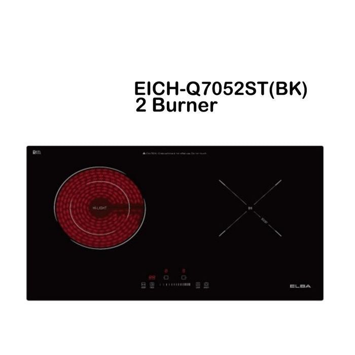 Elba EICH - Q7052ST(BK) Built - In Induction Ceramic Hob Dual Cooking Zone 9 Power Level 71cm | TBM Online