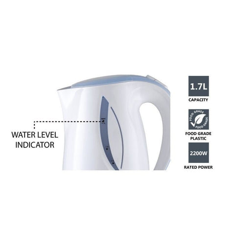 Elba EJK - D1719 (WH) Jug Kettle 1.7L 360 Degree Rotation Concealed Heating Element | TBM Online
