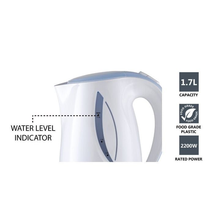 Elba EJK - D1719 (WH) Jug Kettle 1.7L 360 Degree Rotation Concealed Heating Element | TBM Online