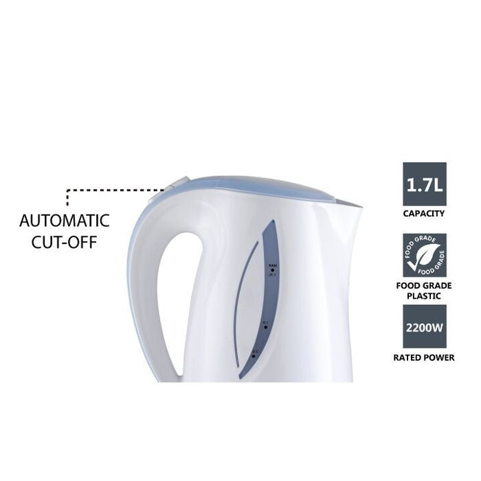 Elba EJK - D1719 (WH) Jug Kettle 1.7L 360 Degree Rotation Concealed Heating Element | TBM Online