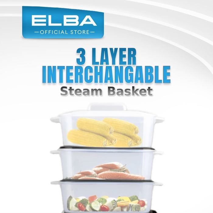 Elba EFS - M1038(SS) Food Steamer 10L With 3 Layer | TBM Online