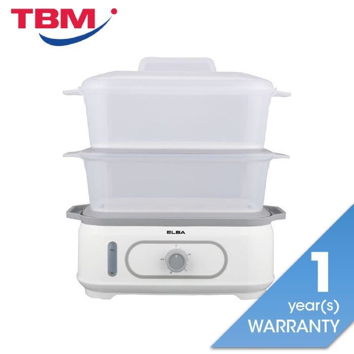 Elba EFS - M2028(WH) Food Steamer 20L With 2 Layer Of Interchangeable Steam Basket | TBM Online