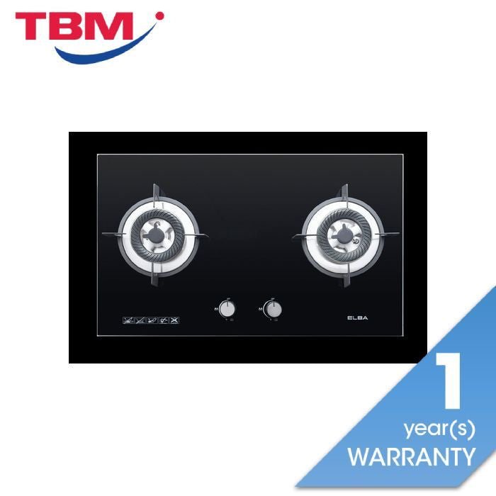 Elba EGH - K8842G(BK) Built - In Gas Hob Glass Stove 2 Burners 5.0KW | TBM Online