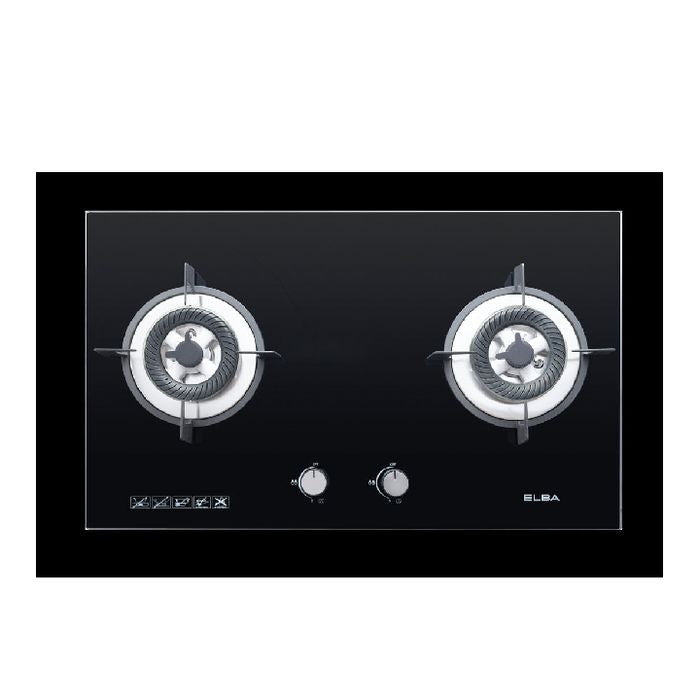 Elba EGH - K8842G(BK) Built - In Gas Hob Glass Stove 2 Burners 5.0KW | TBM Online