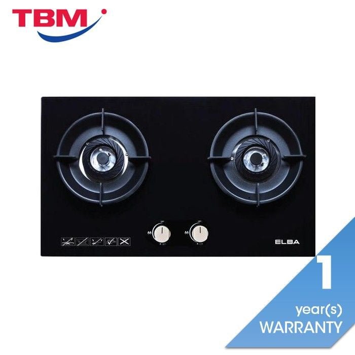 Elba EGH - N8822G(BK) Built - in Glass Hob 2 Burners 5.0KW | TBM Online