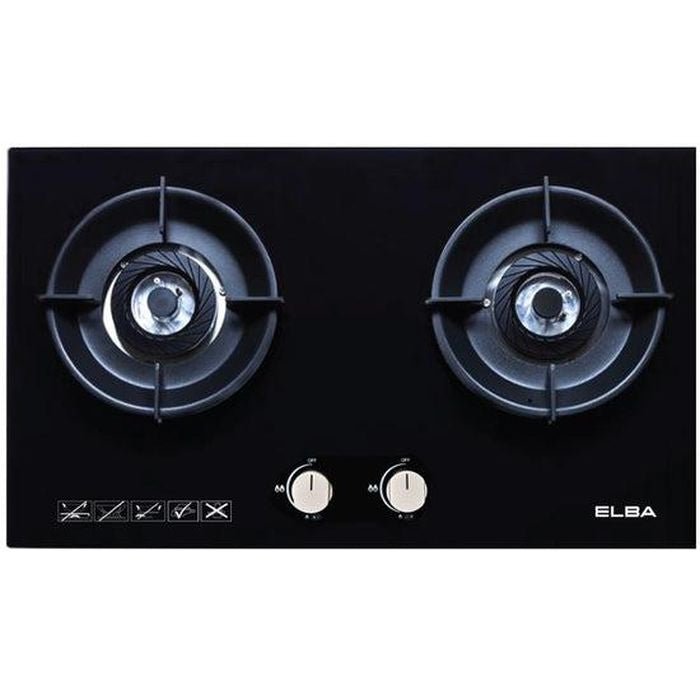 Elba EGH - N8822G(BK) Built - in Glass Hob 2 Burners 5.0KW | TBM Online