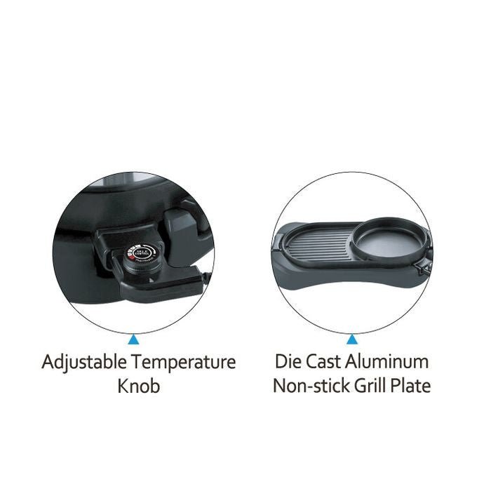 Elba EGL - K3051(BK) 2 - in - 1 Hot Pot and BBQ Griller 1800W | TBM Online