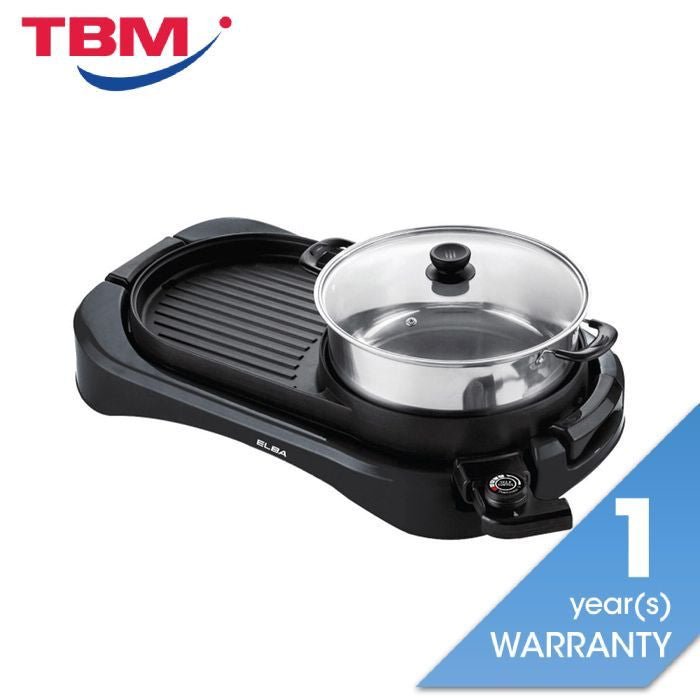 Elba EGL - K3051(BK) 2 - in - 1 Hot Pot and BBQ Griller 1800W | TBM Online