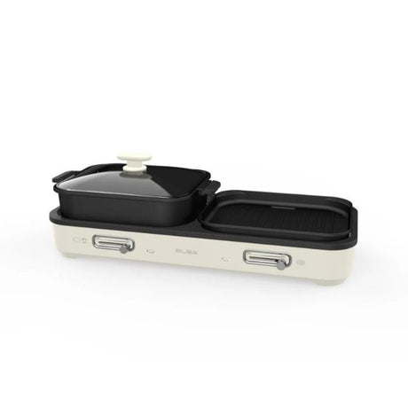 Elba EGL - S3055(BG) 2 - in - 1 Hotpot And BBQ Griller 2000W 2 Grill Plate And 2 Side Non - Stick Hotpot | TBM Online