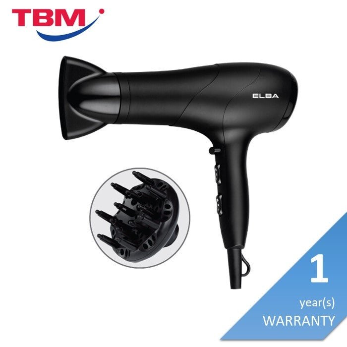 Elba EHD-G2037(BK) Hair Dryer 3 Heat Setting 1800-2000W | TBM Online