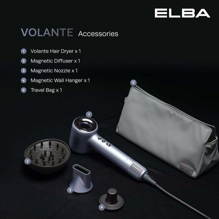 Elba EHD - Q6663DC(BK) Hair Dryer Volante 1600W BLDC Motor Titanium Grey | TBM Online