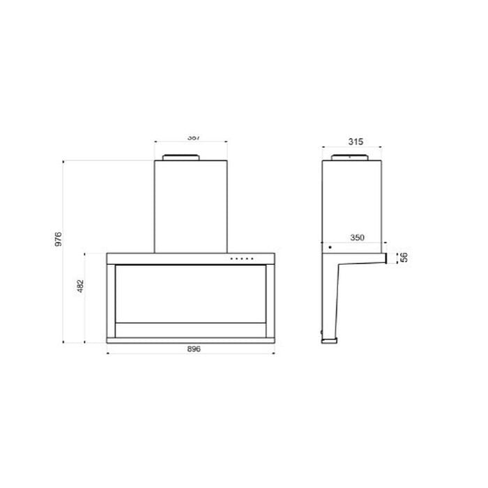 Elba PRIMO EH - G9325ST(BK) Cooker Hood LED Sensor Touch Control With Boost Function 1400m3/hr | TBM Online