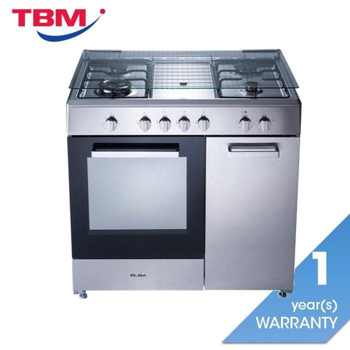 Elba EGC - C9784E(SS) Gas Cooker 4 Burners Electric Oven Stainless steel | TBM Online