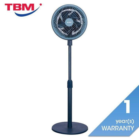Elba ESF-T1004(BL) Stand Fan 10" With 5 Blades And 3 Speed Level Blue | TBM Online