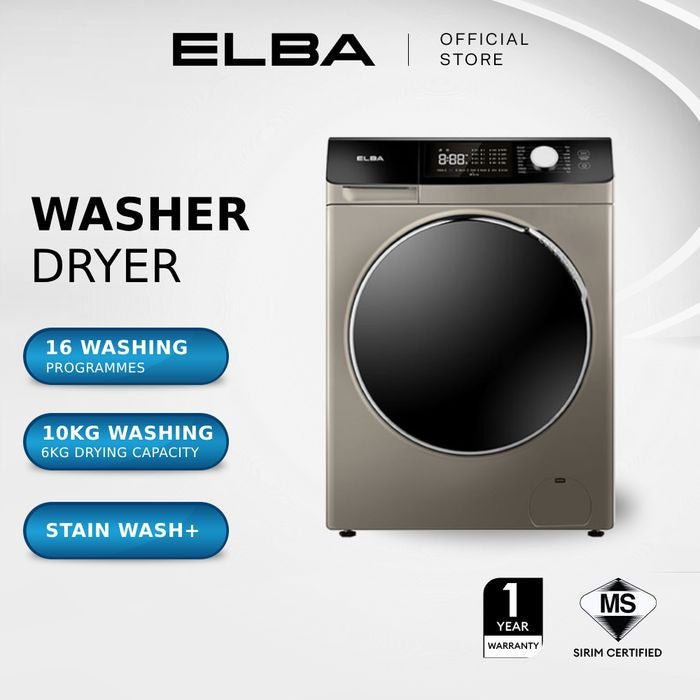 Elba EWDC - J1061IN(GD) Front Load Washer 10.0kg Dryer 6.0kg Inverter Motor | TBM Online
