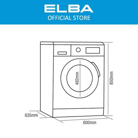 Elba EWDC - J1061IN(GD) Front Load Washer 10.0kg Dryer 6.0kg Inverter Motor | TBM Online