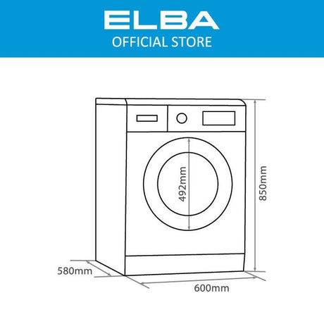 Elba EWDC - J8051IN(WH) Front Load Washer 8.0kg Dryer Inverter Motor 5.0kg | TBM Online