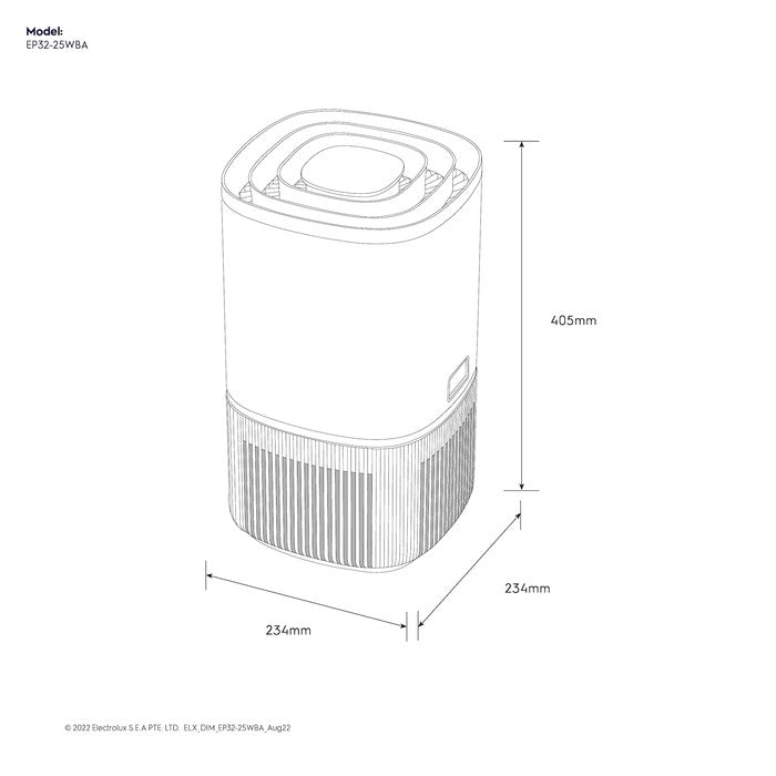 Electrolux EP32-25WBA Air Purifier With 4 Stage Filter For 30M2 Room Coverage | TBM Online