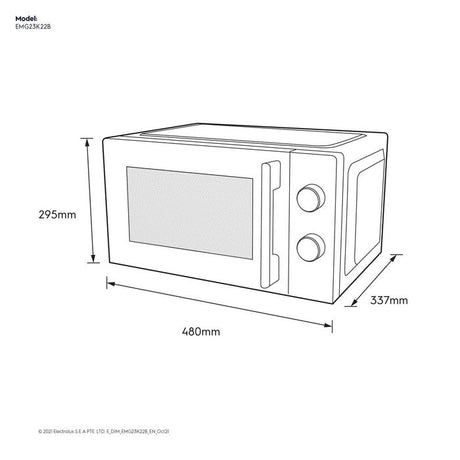 Electrolux EMG23K22B Microwave Oven Freestanding Combination 23L | TBM Online