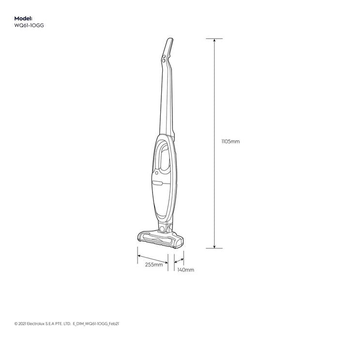 Electrolux WQ61 - 1OGG Handheld Cordless Stick Vacuum Cleaner 18V With Led Light Granite Grey | TBM Online
