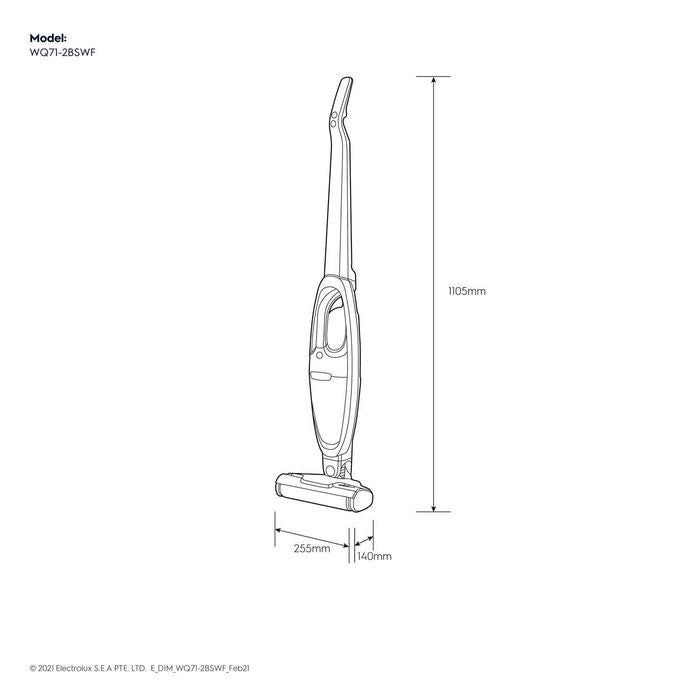[CLEARANCE][Display Set] Electrolux WQ71 - 2BSWF Handhelp Cordless Stick Vacuum Cleaner 21.6V With LED Light Satin White | TBM Online