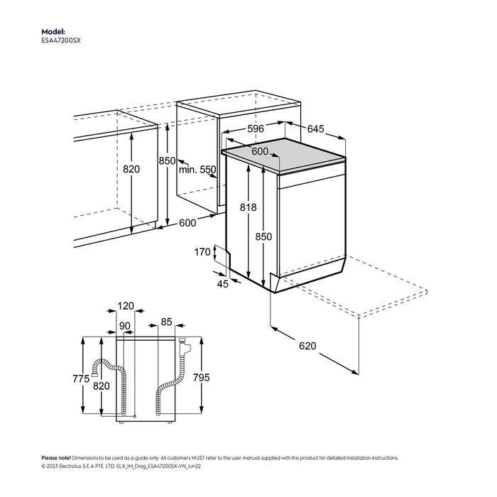 Electrolux ESA47200SX Freestanding Dishwasher 60cm Ultimatecare With 13 Place Settings | TBM Online