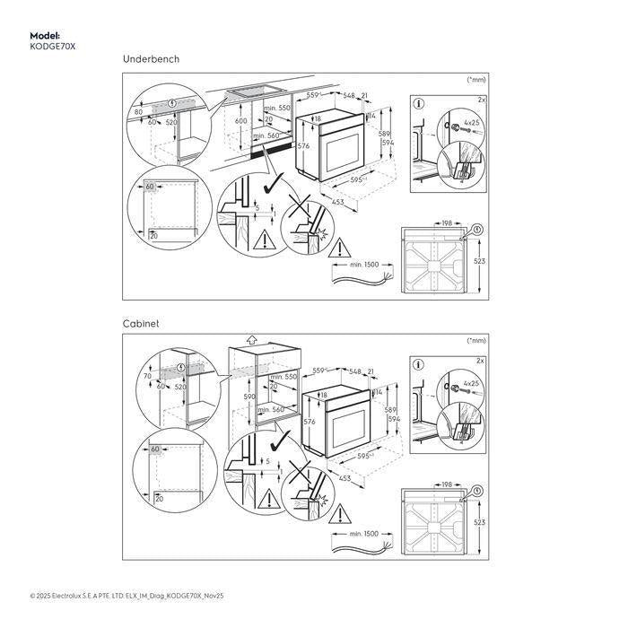 Electrolux KODGE70X 60cm 500 Series SurroundCook SteamBake Built-In Single Steam Oven With 72L Capacity | TBM Online