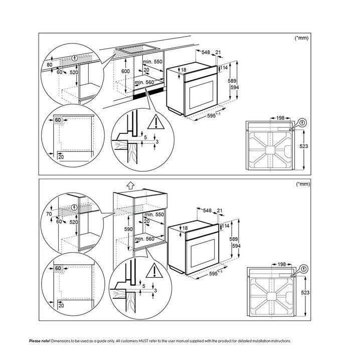 Electrolux KOHLH00XA Electric Oven Built In Stainless Steel 68.0L | TBM Online