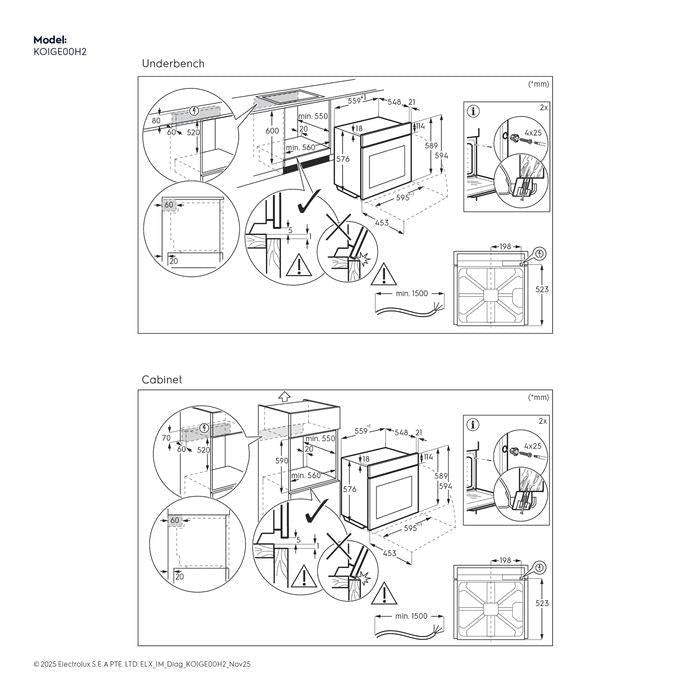 Electrolux KOIGE00H2 60cm 500 Series SurroundCook Built-In Single Oven With 72L Capacity | TBM Online
