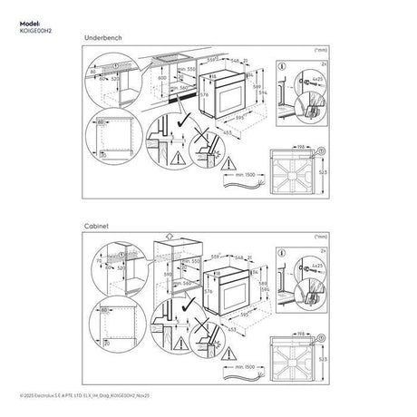 Electrolux KOIGE00H2 60cm 500 Series SurroundCook Built-In Single Oven With 72L Capacity | TBM Online