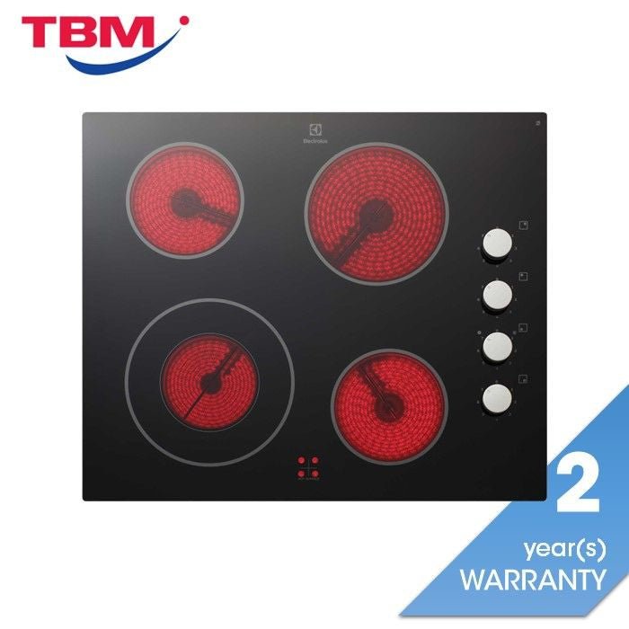 Electrolux EHEC65BS Built - In Ceramic Hob 4 Cooking Zones | TBM Online