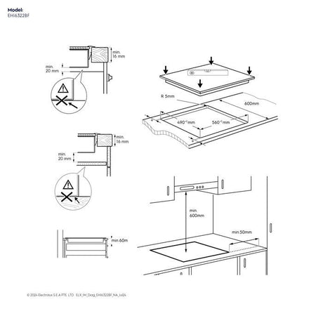 Electrolux EHI6322BF Built - In Induction Hob 3 Zone 60cm | TBM Online