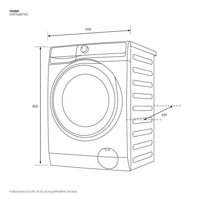 Electrolux EWF1143R7WC Front Load Washer Ultimatecare 700 11.0kg | TBM Online