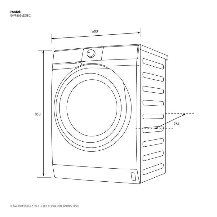 Electrolux EWF8024D3EC 8kg UltimateCare 300 Front Load Washing Machine | TBM Online