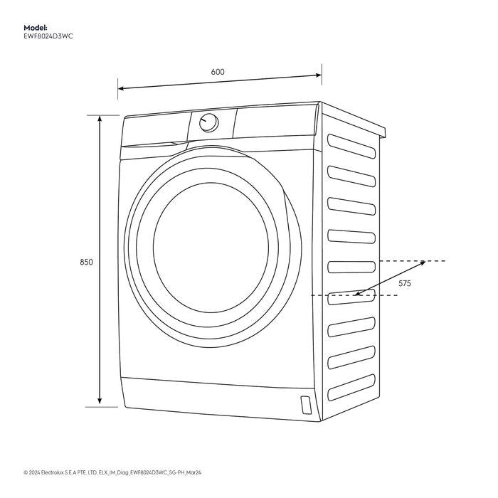 Electrolux EWF8024D3WC Front Load Washer 8kg ECO Inverter | TBM Online