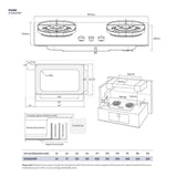 Electrolux EHG8235BF 2 Burners Built-In Gas Hob With 2 Cooking Zones 500 Series | TBM Online