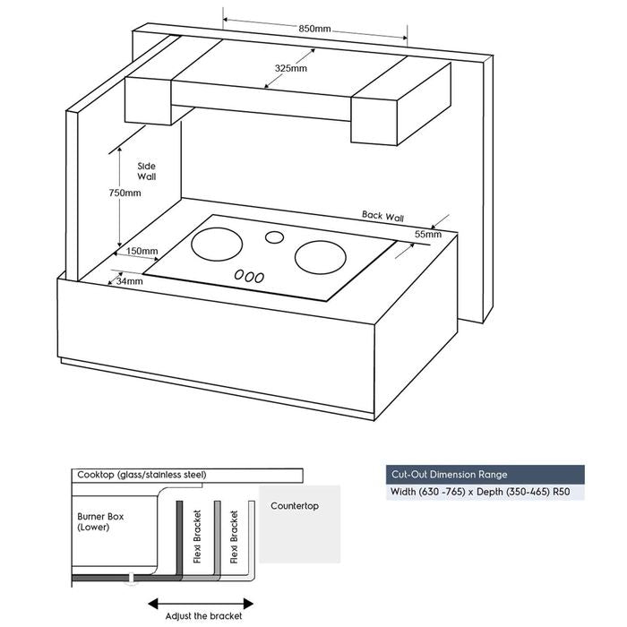Electrolux EHG8251BC Built - In Gas Hob 80CM 2 Burner | TBM Online