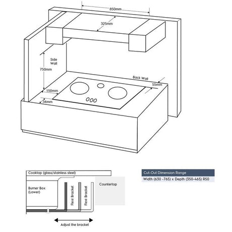 Electrolux EHG8321BC Built - In Gas Hob 80CM 3 Burner | TBM Online